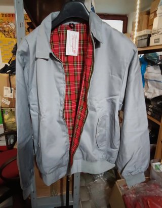 Giacca Harrington Grigia con Fodera Tartan