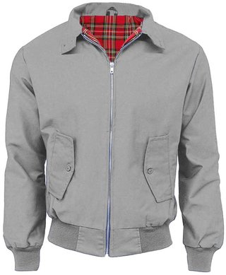 Giacca Harrington Grigia con Fodera Tartan