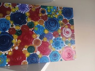 Quadro astratto acrilico multicolore