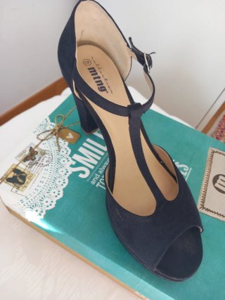 Sandalias Mustang Tacón Negro