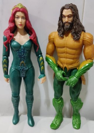Lote Figuras DC Aquaman y Mera Mattel Grandes