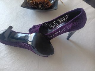 Zapatos tacón Zara morados