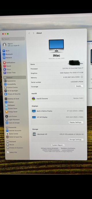iMac Retina 5K 27 2020 - 8 GB RAM