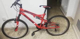 Bicicleta Montaña 24 Full Suspension Roja