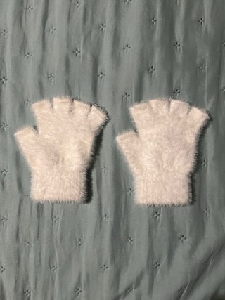 Guantes Y2K efecto angora sin dedos