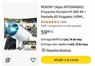 Proyector con soporte y mando