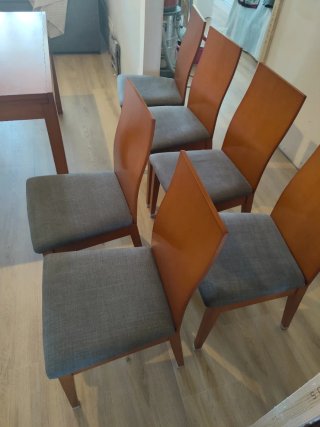 Mesa comedor 120/240 cm. y 6 sillas