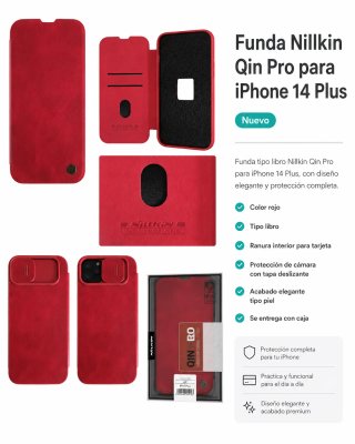 Funda Nillkin Qin Pro iPhone 14 Plus Roja