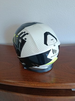 Casco Moto MT talla L Negro/Blanco/Amarillo