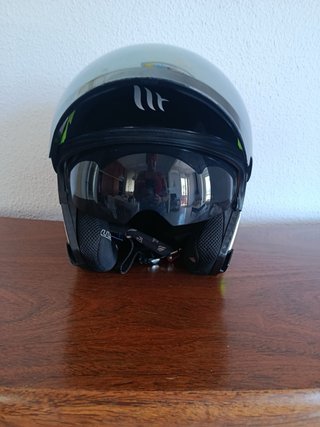 Casco Moto MT talla L Negro/Blanco/Amarillo