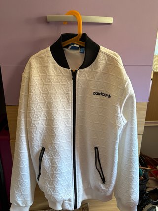 Chaqueta Adidas Bomber Blanca y Negra