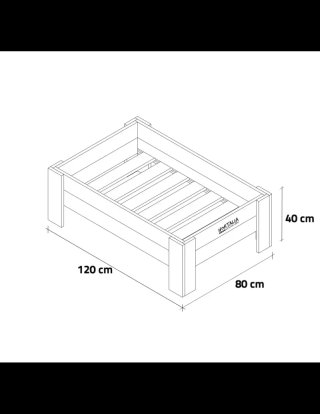 Mesa de cultivo GardenBrico 120x80x40 cm madera exterior 160L
