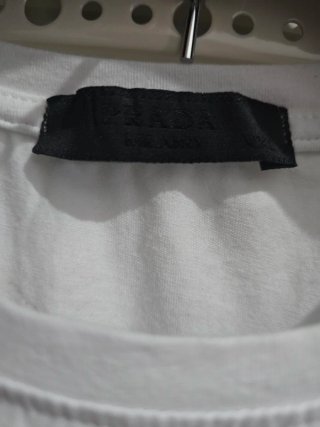 T-shirt Prada Bianca Logo Triangolo