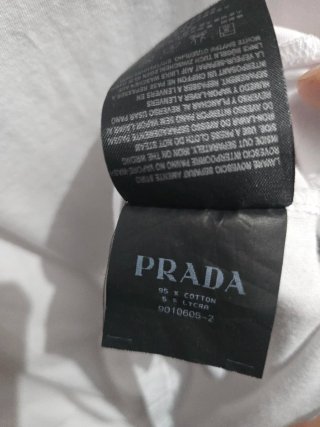 T-shirt Prada Bianca Logo Triangolo