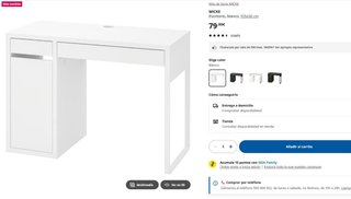 Escritorio MICKE IKEA Blanco 105x50 cm