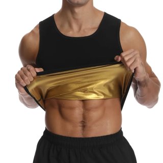 Chaleco Sauna Hombre Tirantes Negro/Plata