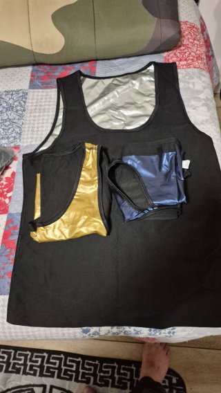 Chaleco Sauna Hombre Tirantes Negro/Plata
