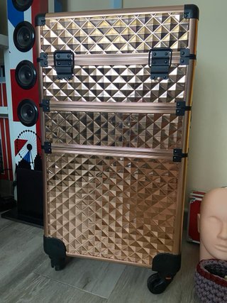 Maleta de maquillaje profesional con ruedas