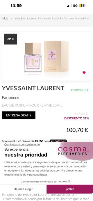 Yves Saint Laurent Parisienne Eau de Parfum 80ml