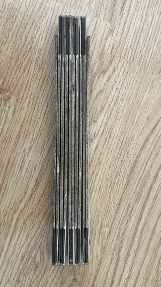 Metro plegable madera antiguo carpintero