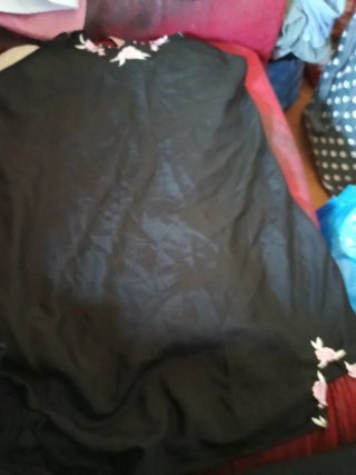 Camisón mujer negro con flores