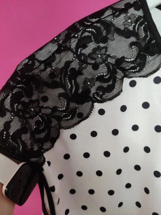 Camiseta lunares con encaje XL