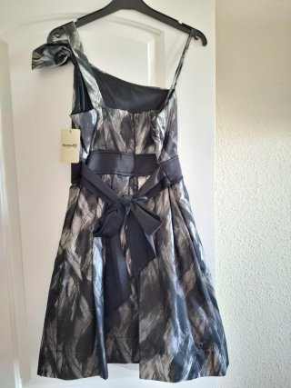 Vestido fiesta gris y negro
