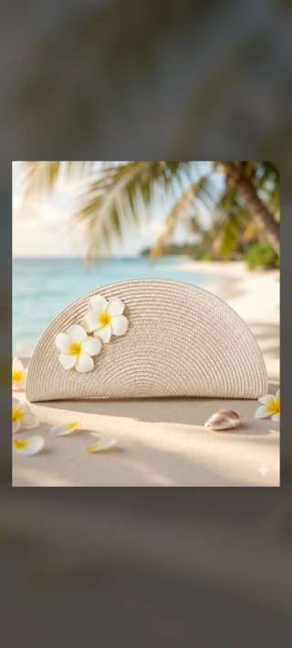 Bolso de mano beige de rafia