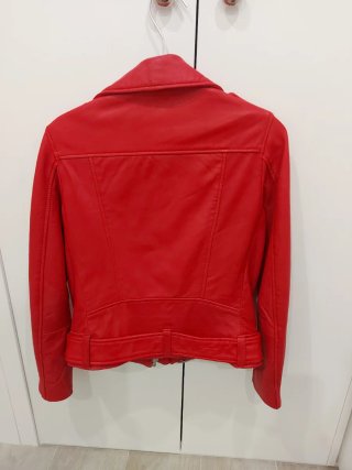 Cazadora Piel Roja Mango