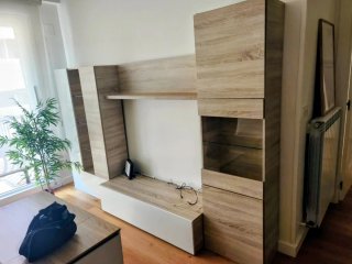 Mueble de salón modular madera clara