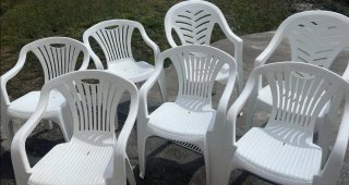 Sillas de jardín/terraza blancas (plástico)