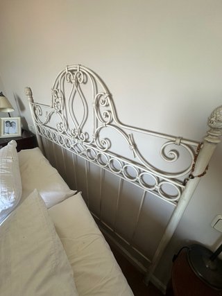 Cabecero de forja matrimonial blanco