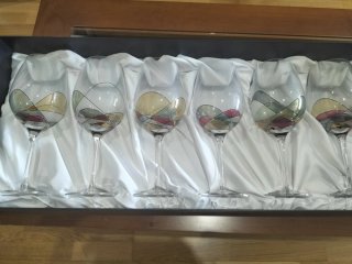 6 copas de vino decoradas