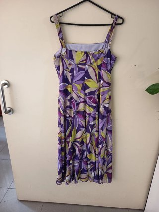 Vestido Verano Estampado Floral Morado Talla XL