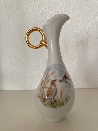 Bote de porcelana Limoges con perro