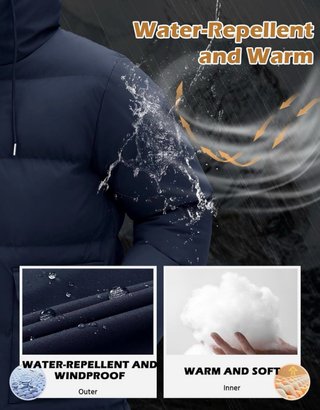 Abrigo Invierno Largo Hombre Azul Talla L