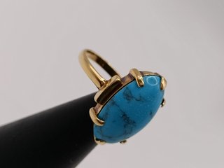 Anillo Oro 18k con Turquesa Oval - 3,78gr