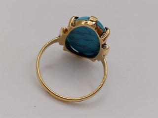 Anillo Oro 18k con Turquesa Oval - 3,78gr