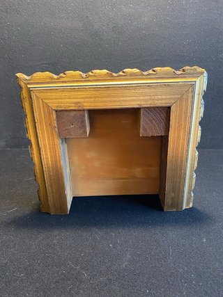Peana madera para imagen religiosa virgen o niño