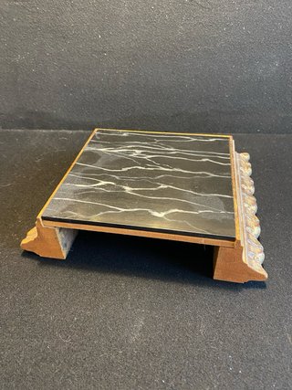 Peana madera para imagen religiosa virgen o niño