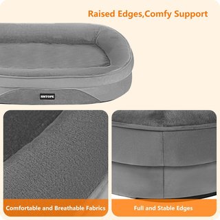 Cama ortopédica cómoda lavable gris