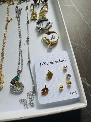 Set gioielli acciaio inox oro e argento