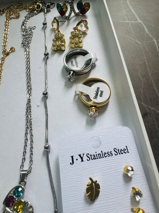 Set gioielli acciaio inox oro e argento
