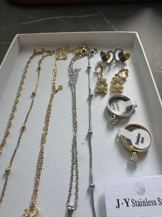Set gioielli acciaio inox oro e argento