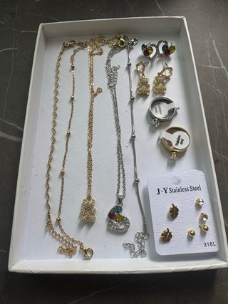 Set gioielli acciaio inox oro e argento