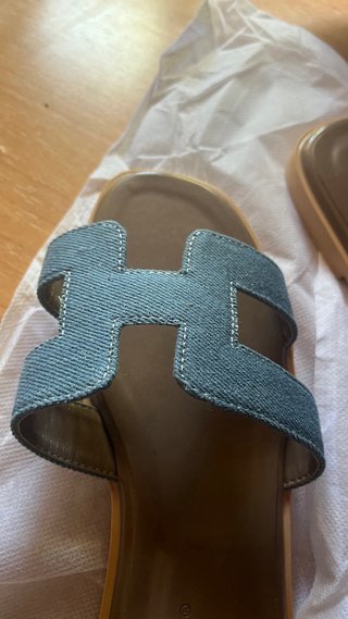 Sandalias tipo H azul y marrón