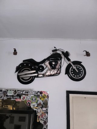 Moto Decorativa Nera e Argento