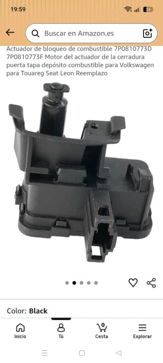 Tapa gasolina: motor actuador bloqueo combustible