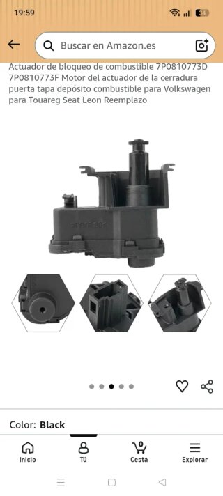 Tapa gasolina: motor actuador bloqueo combustible