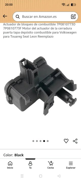 Tapa gasolina: motor actuador bloqueo combustible